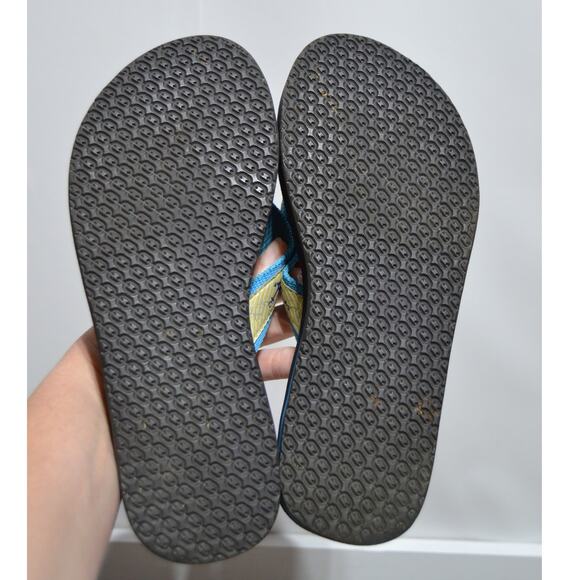 L.L. Bean Woman's Blue & Yellow Anchor Flip Flops Size 8 - Picture 6 of 8